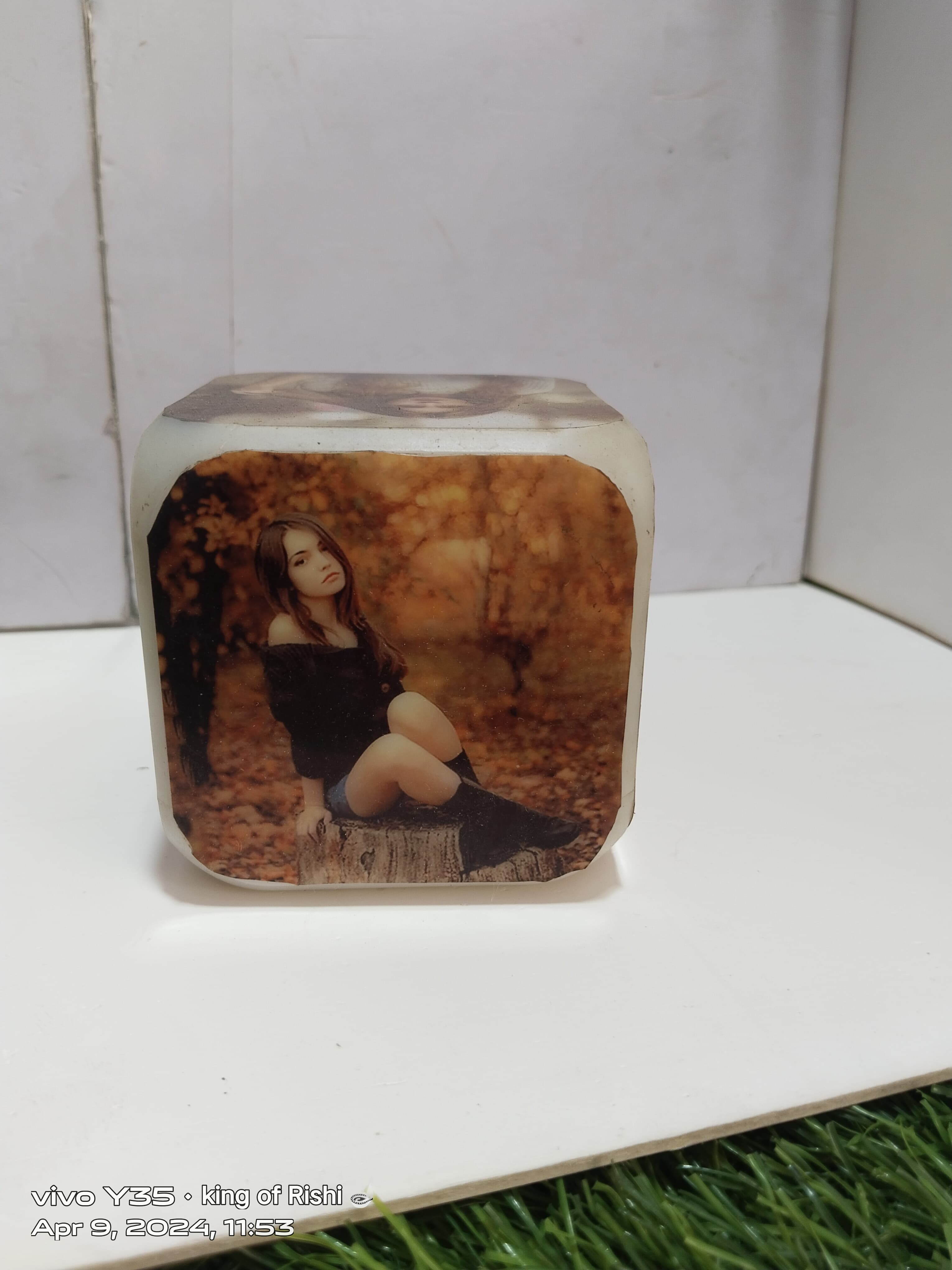 Plastic Personalized/Customized Photo Print Digital Alarm Clock, Glowing LED, Color Change Digital A